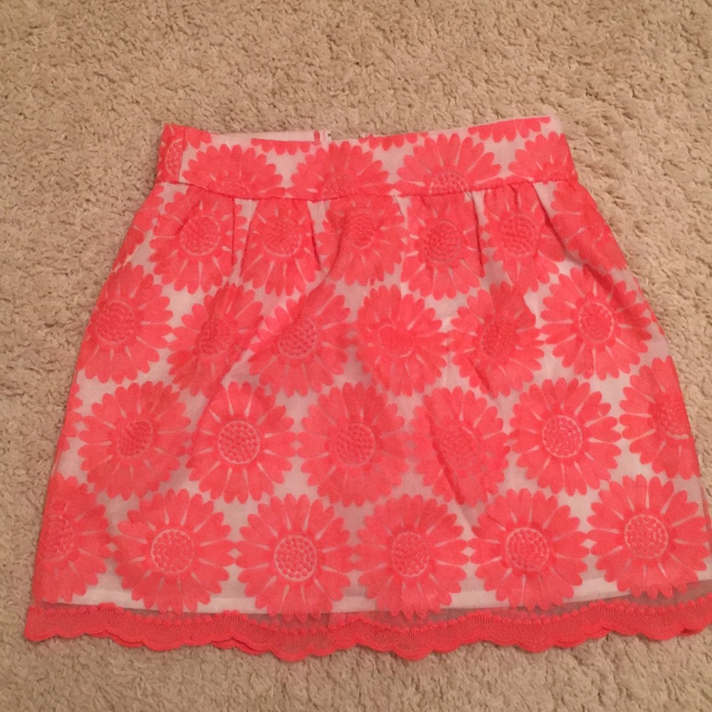 Francesca’s floral pink and white skirt